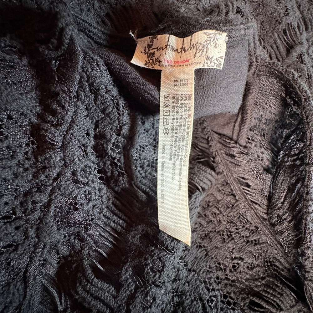 Intimately Free People Daydream Lace Open Back Mini Dress Boho Black L - Picture 7 of 8
